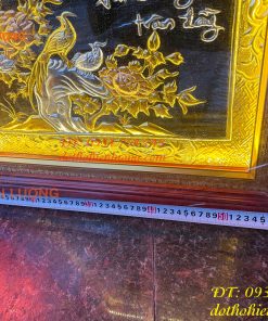 Tranh Chữ Phúc Bằng Đồng 60x90cm Dát Tam Khí Có Đèn Led