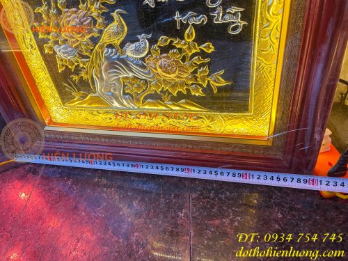 Tranh Chữ Phúc Bằng Đồng 60x90cm Dát Tam Khí Có Đèn Led