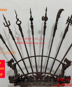 Bộ Bát Bửu Chấp Kích Cửu Long Bằng Đồng Đúc Cao 65cm