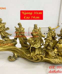 Tượng Bát Tiên Quá Hải Dài 30cm Bằng Đồng Phong Thủy
