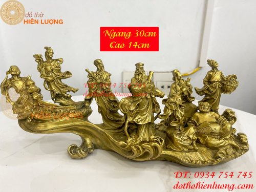 Tượng Bát Tiên Quá Hải Dài 30cm Bằng Đồng Phong Thủy