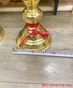 Đôi Đèn Thần Bằng Đồng Vàng Thờ Cúng Cao 60cm