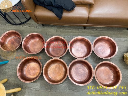 Chậu Đồng Đỏ Ngâm Chân Spa ĐK 39cm Gò Theo Yêu Cầu