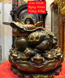 Tượng Cóc Thiềm Thừ Bằng Đồng Hun Cỡ Đại Cao 40cm