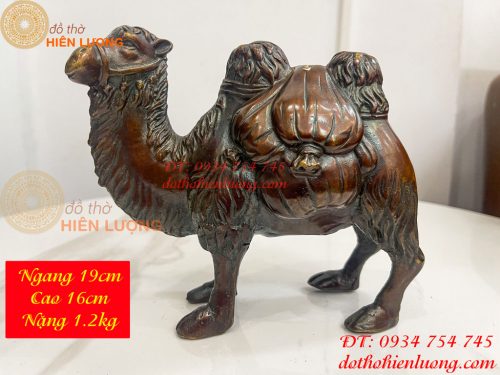 Tượng Lạc Đà Bằng Đồng Hun Phong Thủy Dài 19cm