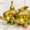 Đôi Tượng Voi Như Ý Tài Lộc Bằng Đồng Phong Thủy Dài 18cm