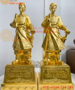 Tượng Trần Hưng Đạo Cao 50cm Dát Vàng 9999 Bằng Đồng