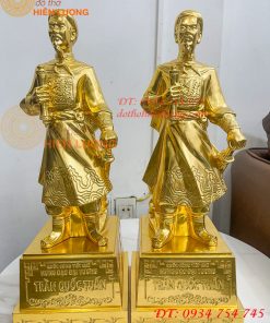 Tượng Trần Hưng Đạo Cao 50cm Dát Vàng 9999 Bằng Đồng