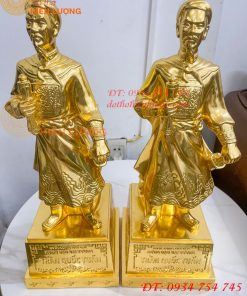 Tượng Trần Hưng Đạo Cao 50cm Dát Vàng 9999 Bằng Đồng
