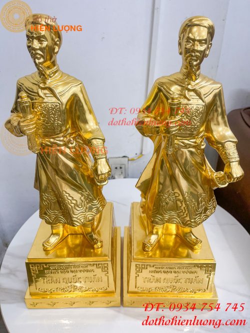 Tượng Trần Hưng Đạo Cao 50cm Dát Vàng 9999 Bằng Đồng