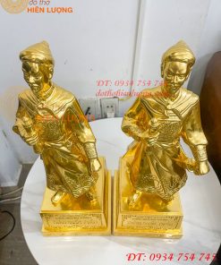 Tượng Trần Hưng Đạo Cao 50cm Dát Vàng 9999 Bằng Đồng