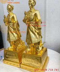 Tượng Trần Hưng Đạo Cao 50cm Dát Vàng 9999 Bằng Đồng