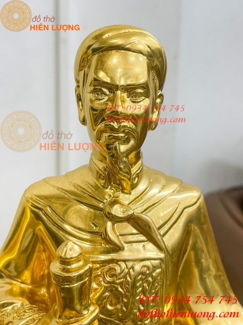 Tượng Trần Hưng Đạo Cao 50cm Dát Vàng 9999 Bằng Đồng