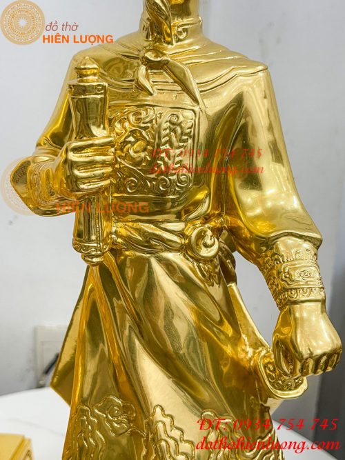 Tượng Trần Hưng Đạo Cao 50cm Dát Vàng 9999 Bằng Đồng