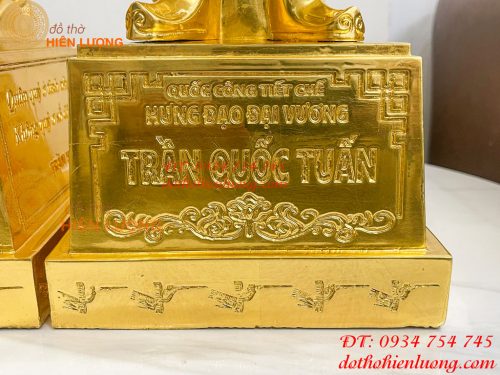 Tượng Trần Hưng Đạo Cao 50cm Dát Vàng 9999 Bằng Đồng