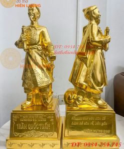 Tượng Trần Hưng Đạo Cao 50cm Dát Vàng 9999 Bằng Đồng