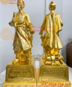 Tượng Trần Hưng Đạo Cao 50cm Dát Vàng 9999 Bằng Đồng