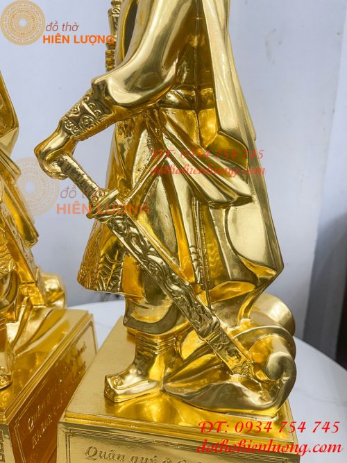Tượng Trần Hưng Đạo Cao 50cm Dát Vàng 9999 Bằng Đồng
