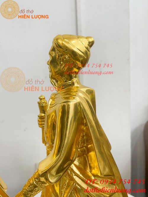 Tượng Trần Hưng Đạo Cao 50cm Dát Vàng 9999 Bằng Đồng