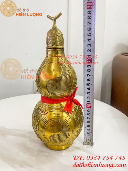 Hồ Lô Bát Quái Cao 30cm Bằng Đồng Phong Thủy