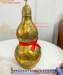 Hồ Lô Bát Quái Cao 30cm Bằng Đồng Phong Thủy