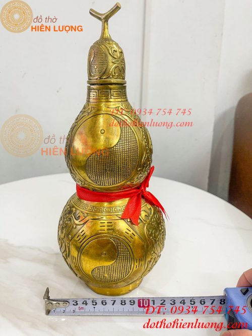 Hồ Lô Bát Quái Cao 30cm Bằng Đồng Phong Thủy
