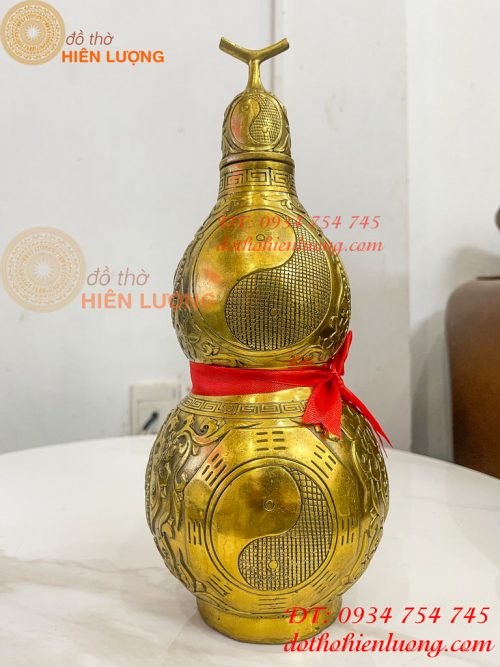 Hồ Lô Bát Quái Cao 30cm Bằng Đồng Phong Thủy