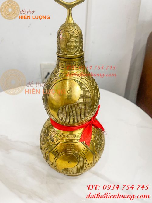 Hồ Lô Bát Quái Cao 30cm Bằng Đồng Phong Thủy