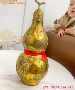 Hồ Lô Bát Quái Cao 30cm Bằng Đồng Phong Thủy