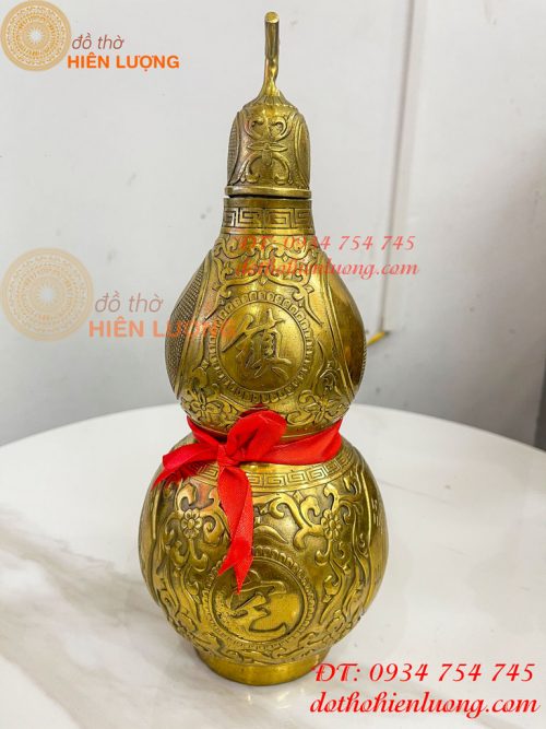 Hồ Lô Bát Quái Cao 30cm Bằng Đồng Phong Thủy