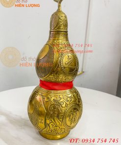 Hồ Lô Bát Quái Cao 30cm Bằng Đồng Phong Thủy