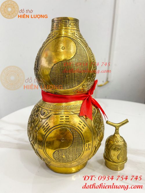Hồ Lô Bát Quái Cao 30cm Bằng Đồng Phong Thủy