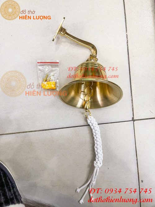 Chuông Lắc Gắn Cửa ĐK 12.5cm Bằng Đồng Thau Nguyên Chất