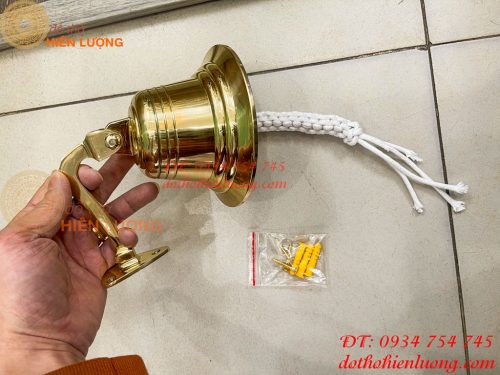 Chuông Lắc Gắn Cửa ĐK 12.5cm Bằng Đồng Thau Nguyên Chất