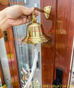Chuông Lắc Gắn Cửa ĐK 12.5cm Bằng Đồng Thau Nguyên Chất