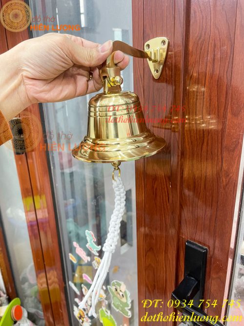 Chuông Lắc Gắn Cửa ĐK 12.5cm Bằng Đồng Thau Nguyên Chất