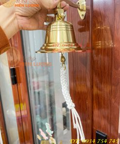 Chuông Lắc Gắn Cửa ĐK 12.5cm Bằng Đồng Thau Nguyên Chất