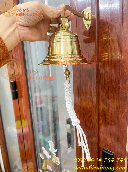 Chuông Lắc Gắn Cửa ĐK 12.5cm Bằng Đồng Thau Nguyên Chất