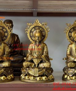 Bộ Tượng Tam Thanh Đạo Giáo Bằng Đồng Cao 38cm