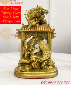Tượng Cá Chép Vượt Vũ Môn Hóa Rồng Bằng Đồng Cao 15cm