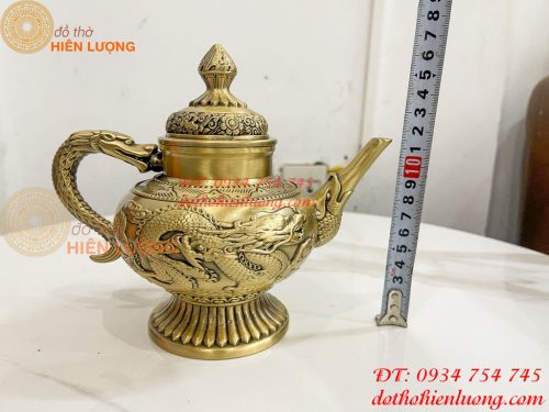 Ấm Trà Rồng Phượng Bằng Đồng Cao 18cm, Dài 20cm, Nặng 1.2kg