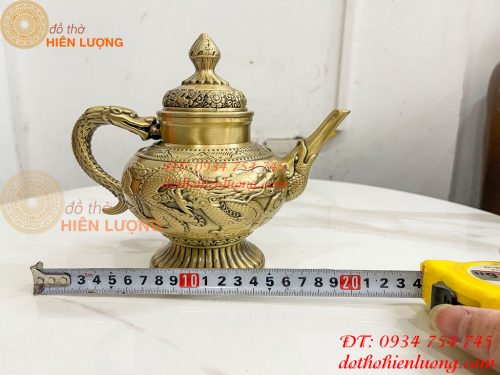 Ấm Trà Rồng Phượng Bằng Đồng Cao 18cm, Dài 20cm, Nặng 1.2kg