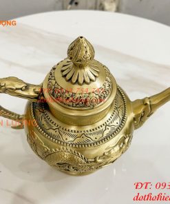 Ấm Trà Rồng Phượng Bằng Đồng Cao 18cm, Dài 20cm, Nặng 1.2kg