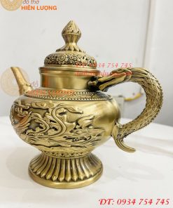 Ấm Trà Rồng Phượng Bằng Đồng Cao 18cm, Dài 20cm, Nặng 1.2kg