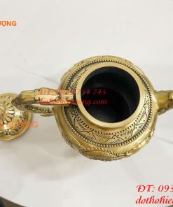 Ấm Trà Rồng Phượng Bằng Đồng Cao 18cm, Dài 20cm, Nặng 1.2kg