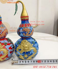 Hồ Lô Rồng Bằng Đồng Vẽ Màu Decor Trang Trí Phong Thủy