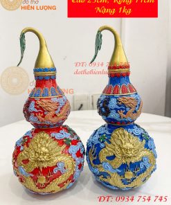Hồ Lô Rồng Bằng Đồng Vẽ Màu Decor Trang Trí Phong Thủy