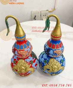 Hồ Lô Rồng Bằng Đồng Vẽ Màu Decor Trang Trí Phong Thủy