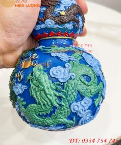 Hồ Lô Rồng Bằng Đồng Vẽ Màu Decor Trang Trí Phong Thủy
