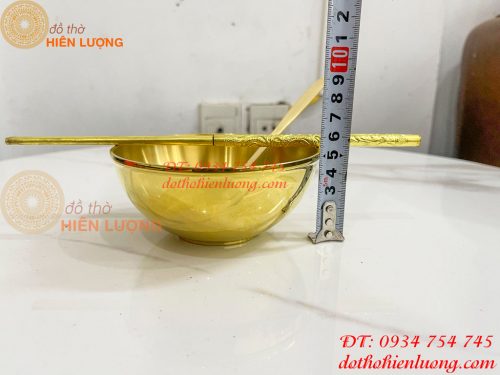 Bộ Bát Đũa Thìa Cơm Bằng Đồng Thau Thờ Cúng